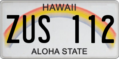 HI license plate ZUS112