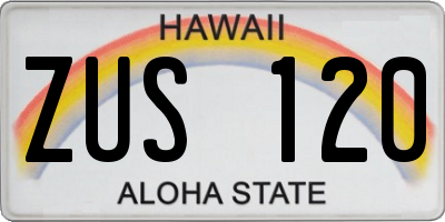 HI license plate ZUS120