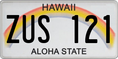 HI license plate ZUS121