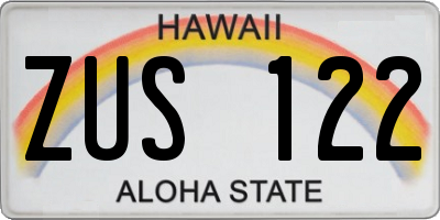 HI license plate ZUS122