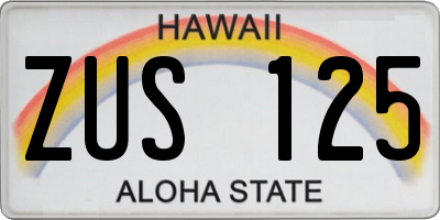 HI license plate ZUS125