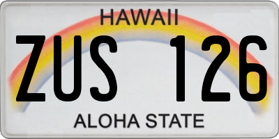 HI license plate ZUS126