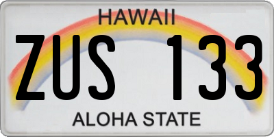 HI license plate ZUS133