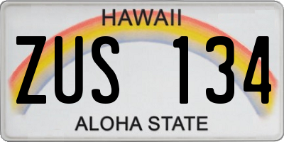HI license plate ZUS134
