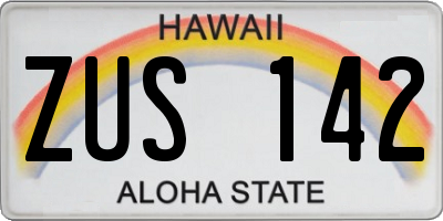 HI license plate ZUS142