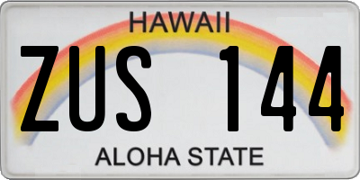 HI license plate ZUS144