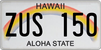 HI license plate ZUS150