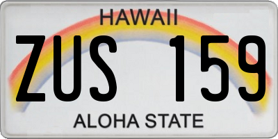 HI license plate ZUS159