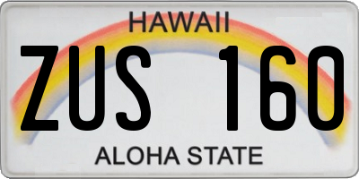 HI license plate ZUS160