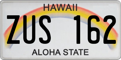 HI license plate ZUS162