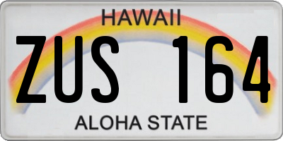 HI license plate ZUS164