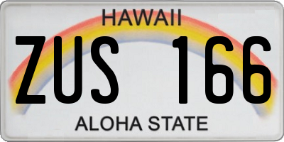 HI license plate ZUS166
