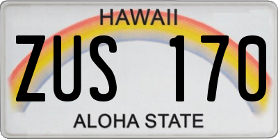 HI license plate ZUS170