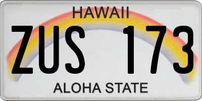 HI license plate ZUS173