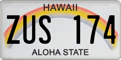 HI license plate ZUS174