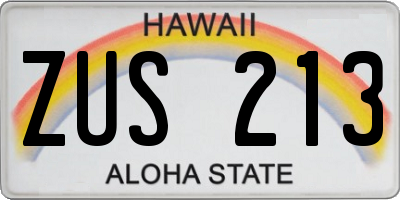 HI license plate ZUS213