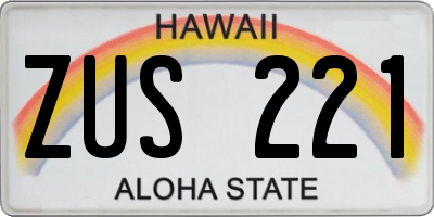 HI license plate ZUS221
