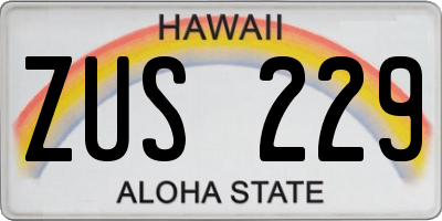 HI license plate ZUS229
