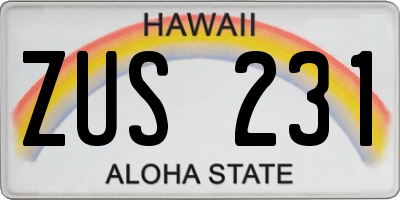 HI license plate ZUS231