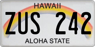 HI license plate ZUS242