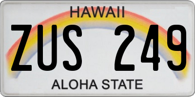 HI license plate ZUS249