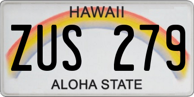HI license plate ZUS279