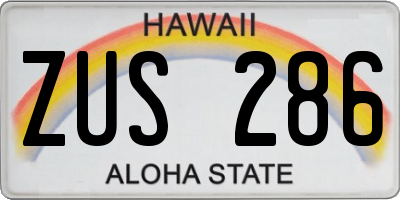 HI license plate ZUS286