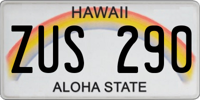 HI license plate ZUS290