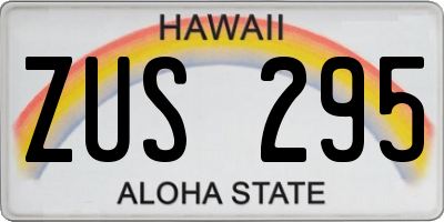 HI license plate ZUS295