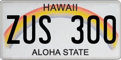 HI license plate ZUS300