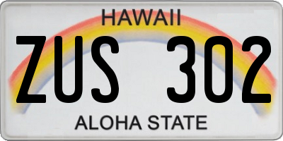 HI license plate ZUS302
