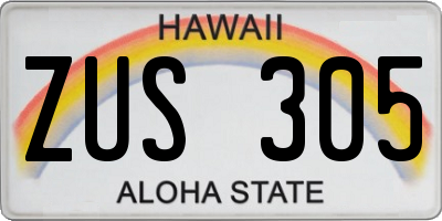 HI license plate ZUS305