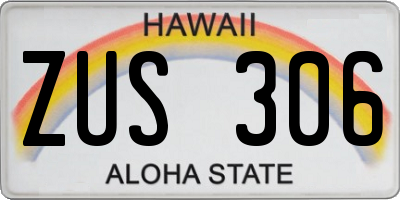 HI license plate ZUS306
