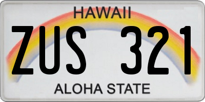HI license plate ZUS321