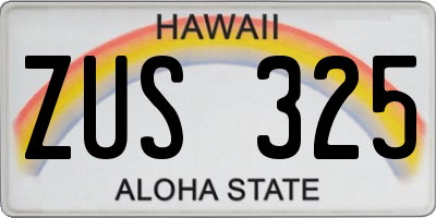 HI license plate ZUS325
