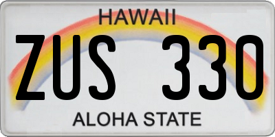 HI license plate ZUS330