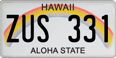 HI license plate ZUS331