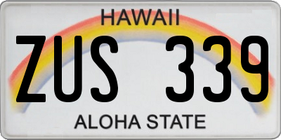 HI license plate ZUS339