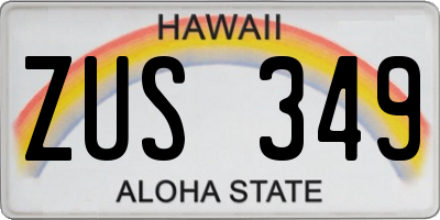 HI license plate ZUS349