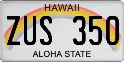 HI license plate ZUS350