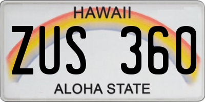 HI license plate ZUS360