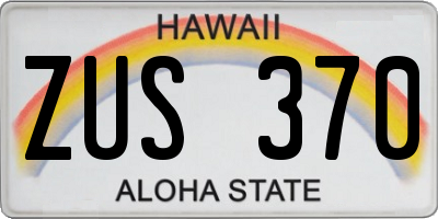 HI license plate ZUS370