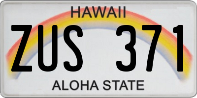 HI license plate ZUS371