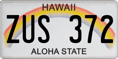 HI license plate ZUS372