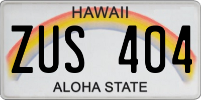 HI license plate ZUS404