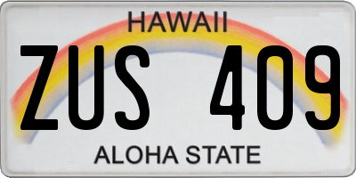 HI license plate ZUS409