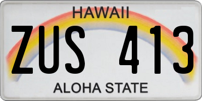 HI license plate ZUS413