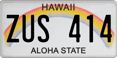 HI license plate ZUS414