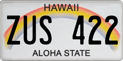 HI license plate ZUS422