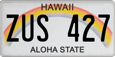 HI license plate ZUS427